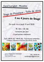 Stage Mosaïque - Taille Verre Vitrail ,  Carol Lamglait - Mosaïste d'Art - Atelier TESSELLES ET MOSAIQUES